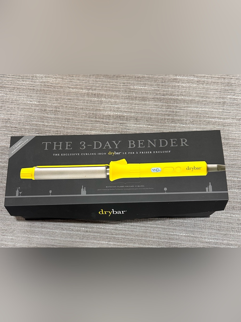 NIB Drybar The 3-Day BenderRotating Curling Iron 1.25in Ceramic440°F Yellow
